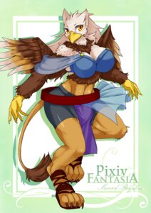 Rating: Questionable Score: 0 Tags: 2012 amber_eyes anthro avian beak big_breasts bottomwear breasts bulge clothing e621 feathered_wings feathers felid footwear granoa gryphon gynomorph hi_res intersex japanese_description kemono looking_at_viewer mammal mythological_avian mythological_creature mythology pixiv_fantasia sandals shio_inu shoes shorts solo spandex spandex_shorts tail tight_bottomwear tight_clothing tight_shorts wings User: bunchy7s