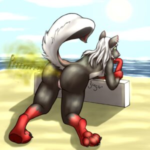 Rating: Explicit Score: 0 Tags: 1:1 4_toes anthro anus arm_support beach biped black_body butt cloud day e621 ear_piercing fart fart_fetish feet female genitals green_eyes hair hi_res leaning_on_elbow long_hair looking_back mammal mephitid outside piercing pink_nose pose presenting presenting_hindquarters sand seaside skunk skunk_spray sky solo tail toes vivamus_lican. vulva water white_hair User: bunchy7s