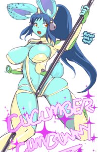 Rating: Questionable Score: 0 Tags: anthro big_breasts blue_hair breasts clothed clothing cucumber_(character) e621 female hair huge_breasts lagomorph leporid long_hair magsama mammal melee_weapon navel open_mouth polearm rabbit skimpy solo staff weapon yellow_eyes User: bunchy7s