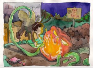 Rating: Safe Score: 0 Tags: arthropod border candy clothing costume dessert duo e621 elemental_creature flora_fauna food food_creature fruit halloween holidays human imminent_vore insect jack-o'-lantern lepidopteran living_fruit low_res male mammal mixed_media monster moth not_furry painting_(artwork) pen_(artwork) plant pumpkin rk_milholland traditional_media_(artwork) traditional_painting_(artwork) traditional_watercolor_(artwork) trick-or-treating uhoh unknown_artist watercolor_(artwork) User: bunchy7s