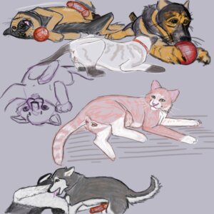 Rating: Explicit Score: 0 Tags: 2010 anatomically_correct animal anus ball_(object) canine canine_penis collar color cum cumshot erection feline feline_pussy female feral furry gdane german_shepherd green_eyes knot licking male on_back open_mouth orgasm penis pink_nose presenting pussy rule34 sketch tongue veins User: bunchy7s