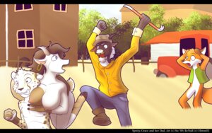 Rating: Questionable Score: 0 Tags: 16:10 2009 anthro bad_teeth big_breasts black_bars bottomless bovid breasts building canid canine caprine cheetah clothed clothing crowbar e621 ear_piercing farm felid feline female fox goat grace_(spotty_the_cheetah) group hat headgear headwear hooves house kidnapping letterbox male mammal nipples nude outdoor_nudity outside piercing renar running spotty_the_cheetah tail thief tools tractor vehicle wallpaper widescreen User: bunchy7s