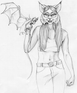 Rating: Safe Score: 0 Tags: anthro clothed clothed_female clothing domestic_pet dragon duo e621 ear_tuft european_mythology eyewear felid feline female feral fur furries_with_pets glasses lynx mammal megan_giles membrane_(anatomy) membranous_wings midriff monochrome mythological_creature mythological_scalie mythology navel peace_symbol scalie shirt tail tank_top topwear tuft western_dragon wings User: bunchy7s
