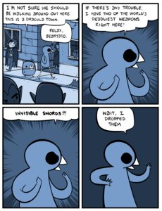 Rating: Safe Score: 0 Tags: 2012 ambiguous_gender anthro avian bat beak bear beartato bird comic dialogue e621 english_text humor male mammal nedroid reginald_(nedroid) speech_bubble text undead vampire what User: bunchy7s