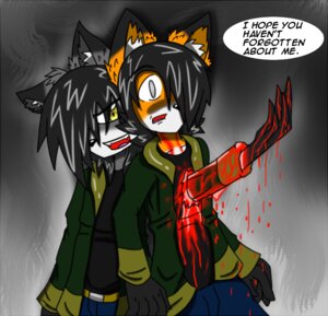 Rating: Explicit Score: 0 Tags: 5_fingers anthro belt black_body black_fur black_hair black_nose blood blood_drip blood_on_arm blood_on_clothing bodily_fluids canid canine clothing dialogue dipstick_ears dripping duo e621 ear_markings english_text fingers fox fur gore grey_body grey_eyes grey_fur hair impalement inner_ear_fluff jacket male mammal markings messy multicolored_ears open_mouth open_smile orange_body orange_fur raxkiyamato shirt short_hair smile text toony topwear torn_clothing tuft white_body white_fur wounded yellow_eyes young User: bunchy7s
