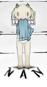 Rating: Questionable Score: 0 Tags: 2_horns anthro blue_clothing blue_shirt blue_topwear bovid caprine character_name clothing desk e621 eating eating_clothing female front_view fur furniture goat horn inside mammal mangneto nan_(nq) nan_quest panties shirt solo standing table tan_body tan_fur text topwear underwear white_clothing white_panties white_underwear User: bunchy7s