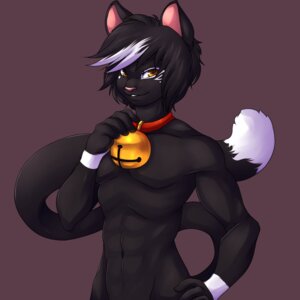Rating: Questionable Score: 0 Tags: 1:1 2012 abs anthro athletic bell bell_collar biceps biped black-kalak black_body black_fur black_hair bottomless clothed clothing collar dipstick_tail domestic_cat e621 felid feline felis fur grin hair hi_res looking_at_viewer male mammal markings muscular muscular_anthro muscular_male nude orange_eyes pecs phoenixe_(character) pose simple_background smile solo standing tail tail_markings teeth white_body white_fur white_hair yellow_eyes User: bunchy7s