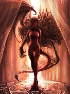 Rating: Explicit Score: 0 Tags: 4_toes anklet black_hair blonde_hair breasts broken_horn broken_wing burunuu_(bullnukko) claws demon detailed digital_media_(artwork) e621 feet female front_view full-length_portrait genitals hair hair_over_eye hand_on_breast horn humanoid humanoid_pointy_ears inverted_pentacle jewelry long_hair looking_at_viewer membrane_(anatomy) membranous_wings monochrome navel nipples not_furry nude occult_symbol one_eye_obstructed paws pentacle pentagram pointy_ears portrait red_body red_eyes red_skin solo spade_tail spread_wings standing symbol tail tattoo toes unavailable_at_source vulva wind wings User: bunchy7s