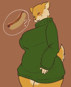 Rating: Safe Score: 0 Tags: anthro big_breasts blush breasts clothing e621 female food hot_dog overweight overweight_anthro overweight_female solo sweater topwear unknown_artist User: bunchy7s