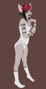 Rating: Questionable Score: 0 Tags: breasts clothing coffinberry e621 ear_piercing ear_ring female footwear green_eyes hair hi_res humanoid legwear panties piercing ring_piercing shirt simple_background socks solo tank_top tattoo topwear underwear white_clothing white_footwear white_panties white_shirt white_socks white_tank_top white_topwear white_underwear User: bunchy7s