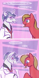 Rating: Safe Score: 0 Tags: ask_pun bone brown_hair comic cutie_mark dialogue dr._xray_(mlp) duo e621 earth_pony english_text equid equine eyewear fan_character female feral glasses green_eyes grey_hair hair hasbro horn horse humor joke male mammal my_little_pony mythological_creature mythological_equine mythology pony pun pun_pony red_eyes text tumblr unicorn unknown_artist User: bunchy7s