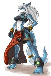 Rating: Safe Score: 0 Tags: 2009 4_fingers 4_toes anklet anthro biped black_clothing blue_body blue_fur bracelet canid canine canis cheek_tuft claws clothed clothing countershading digital_media_(artwork) digitigrade e621 ear_tuft facial_tuft feet female fingerless_gloves fingers fist full-length_portrait fur gloves hair hand_on_hip handwear jewelry kiya_(artist) long_hair mammal markings midriff navel portrait red_clothing red_eyes simple_background skimpy solo tail tattoo toes tuft white_background white_body white_fur white_hair wolf User: bunchy7s