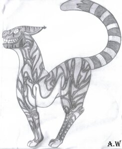 Rating: Safe Score: 0 Tags: alice_in_wonderland ambiguous_gender cheshire_cat_(species) classic_tabby domestic_cat e621 ear_tuft fan_character felid feline felis feral full-length_portrait fur graphite_(artwork) greyscale happy hi_res ivxx_chimera_xxvi mammal monochrome portrait quadruped sharp_teeth side_view simple_background smile solo standing tabby_cat tail tattoo teeth traditional_media_(artwork) tuft white_background User: bunchy7s