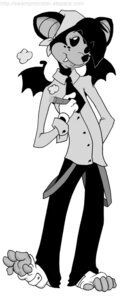 Rating: Safe Score: 0 Tags: 1920s_theme accessory anthro bat cigar clothing digital_media_(artwork) disney e621 female fleischer_style_toon kerchief leaf-nosed_bat mammal microbat monochrome necktie smoke smoking solo toony yangochiropteran zeriara User: bunchy7s