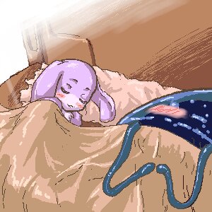 Rating: Questionable Score: 0 Tags: 1:1 ambiguous_gender anthro aquatic bed blush cave_story chaco_(cave_story) cnidarian digital_media_(artwork) duo e621 eyes_closed fur furniture inside jellyfish lagomorph low_res mammal medusozoan mimiga oekaki on_bed purple_body purple_fur sleeping tentacles under_covers unknown_artist young young_ambiguous young_anthro User: bunchy7s
