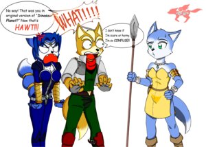 Rating: Safe Score: 0 Tags: accessory angry anthro armor bare_shoulders belt black_nose blue_body blue_fur blue_hair bodily_fluids boots bracers breasts broken_language bulging_eyes canid canine cleavage clothed clothing cross-popping_vein dialogue dinosaur_planet e621 english_text felid feline female fingerless_gloves footwear fox fox_mccloud fur furgonomics gem gloves green_eyes group hair handwear hi_res jacket jewelry krystal's_staff krystal_(dinosaur_planet) krystal_(star_fox) male mammal melee_weapon necklace nintendo open_mouth polearm rareware shoes short_hair shoulder_pads signature simple_background spear speech_bubble square_crossover staff star_fox starfox-saiyan surprised sweat sweatdrop tail tail_accessory tailband teeth text topwear tribal vein weapon white_body white_fur User: bunchy7s