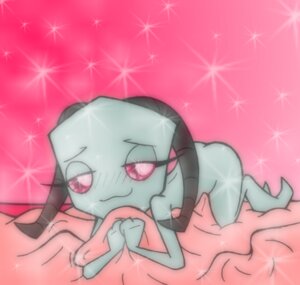 Rating: Questionable Score: 0 Tags: alien alien_humanoid ambiguous_gender bed bed_sheet bedding blush butt e621 earless furniture grey_body horn humanoid hybrid invader_zim irken kivana looking_at_viewer low_res nickelodeon not_furry nude pink_background pink_eyes pinup pose shy simple_background solo style_emulation teasing toony vortian young zoe-chan User: bunchy7s