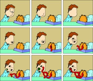 Rating: Questionable Score: 0 Tags: annoyed bed bedding black_body black_fur blanket body_horror brown_background brown_hair clothed clothing comic cosmic_horror creepypasta domestic_cat duo e621 eyeless eyes_closed faceless felid feline felis feral fur furniture garfield_(series) garfield_the_cat gorefield_(creepypasta) hair human i'm_sorry_jon_(creepypasta) inside jon_arbuckle licking light_body light_skin long_tongue looking_at_another lovecraftian_(genre) lying male mammal mouthless multi_tongue multicolored_body multicolored_fur nightmare_fuel oh_ok on_bed on_front orange_body orange_fur red_tongue sequence shirt short_hair simple_background sleeping standing surrealism tan_background tongue tongue_out topwear transformation under_covers unknown_artist vertical_mouth what yellow_body yellow_fur zalgo_(creepypasta) User: bunchy7s