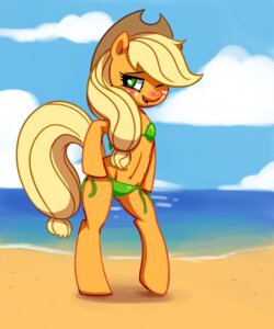 Rating: Questionable Score: 0 Tags: 2012 applejack_(mlp) beach bikini blonde_hair blush breasts cbrony clothed clothing cloud cowboy_hat detailed_background e621 earth_pony equid equine female feral friendship_is_magic green_eyes hair hasbro hat headgear headwear horse jewelry long_hair mammal my_little_pony necklace outside pony sand sea seaside skimpy sky small_breasts smile solo swimwear tail tight_clothing two-piece_swimsuit water User: bunchy7s