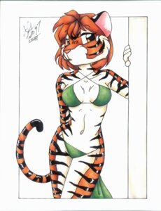 Rating: Safe Score: 0 Tags: 1997 anthro bikini breasts clothed clothing e621 felid female looking_at_viewer mammal michele_light pantherine signature skimpy solo stripes swimwear tail tiger traditional_media_(artwork) two-piece_swimsuit User: bunchy7s