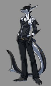 Rating: Safe Score: 0 Tags: 2013 5_toes anthro aquatic barefoot black_hair blue_eyes bottomwear clothed clothing countershade_feet countershading dog_tags e621 ear_piercing feet fish hair hi_res humanoid_feet jacket male muscular muscular_anthro muscular_male pants pecs piercing plantigrade riptide_(riptideshark) shark simple_background smile solo tail tegusaurus toes topwear User: bunchy7s