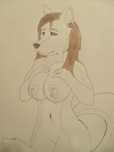 Rating: Questionable Score: 0 Tags: 3:4 absurd_res anthro bodily_fluids breasts brown_hair canid canine canis dripping e621 ear_piercing english_text female green_eyes hair hi_res lactating mammal milk nipples nude piercing simple_background solo tail text unknown_artist wolf User: bunchy7s