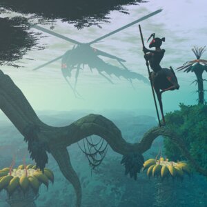 Rating: Questionable Score: 0 Tags: 1:1 arthropod breasts detailed_background digital_media_(artwork) duo e621 female forest hi_res high_place in_tree insect lorddarke melee_weapon non-mammal_breasts outside plant polearm sky solo_focus tree weapon wood User: bunchy7s