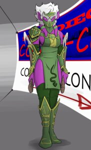 Rating: Safe Score: 0 Tags: absurd_res akali_(lol) boots clothing comic_con convention cosplay e621 female footwear hair head_plate head_tail hi_res kraskit league_of_legends mask ninja purple_body purple_skin red_eyes riot_games shane_nelson shoes solo tabitha_terleir tencent warrior weapon white_hair User: bunchy7s