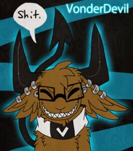 Rating: Questionable Score: 0 Tags: 666 abstract_background anthro bovid brown_body brown_fur bust_portrait caprine caprine_demon demon dialogue e621 ear_piercing english_text eyes_closed eyewear fur glasses goat_demon male mammal piercing portrait profanity raised_tail sharp_teeth smile solo spade_tail speech_bubble tail teeth text toony vonderdevil User: bunchy7s Rating: Questionable Score: 0 Tags: 666 abstract_background anthro bovid brown_body brown_fur bust_portrait caprine caprine_demon demon dialogue e621 ear_piercing english_text eyes_closed eyewear fur glasses goat_demon male mammal piercing portrait profanity raised_tail sharp_teeth smile solo spade_tail speech_bubble tail teeth text toony vonderdevil User: bunchy7s