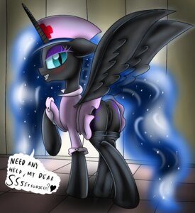 Rating: Explicit Score: 0 Tags: anus black_body black_feathers blush butt clothing dialogue e621 english_text equid equine feathered_wings feathers female feral friendship_is_magic genitals hair hasbro hat headgear headwear heart_symbol hi_res horn legwear looking_at_viewer looking_back mammal multicolored_hair my_little_pony mythological_creature mythological_equine mythology nightmare_moon_(mlp) nurse nurse_clothing nurse_hat nurse_headwear nurse_uniform quadruped question_mark solo stockings text uniform vulva winged_unicorn wings ziemniax User: bunchy7s