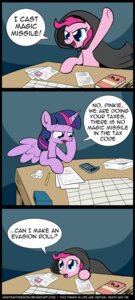 Rating: Safe Score: 0 Tags: blue_eyes book calculator cloak clothing comic dialogue dungeons_and_dragons duo e621 earth_pony english_text equid equine feathered_wings feathers female feral friendship_is_magic fur furniture hair hasbro hi_res horn horse humor mammal multicolored_hair my_little_pony mythological_creature mythological_equine mythology open_mouth paper pencil_(object) pink_body pink_fur pink_hair pinkie_pie_(mlp) pony purple_eyes purple_hair smile table text tongue twilight_sparkle_(mlp) two_tone_hair url whatsapokemon winged_unicorn wings wizards_of_the_coast User: bunchy7s