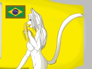 Rating: Questionable Score: 0 Tags: anthro banana big_breasts brazilian_flag breasts domestic_cat e621 felid feline felis female food food_fetish fruit fur gtoyaannno hair happy heart_symbol mammal mericella plant side_view solo suggestive suggestive_food white_body white_fur white_hair User: bunchy7s