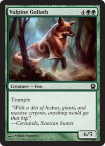 Rating: Safe Score: 0 Tags: 2013 adam_paquette ambiguous_gender canid canine card card_template creature_card_(magic) detailed_background e621 english_text expansion_symbol feral forest green_mana_symbol hasbro low_res magic:_the_gathering magic:_the_gathering_card mammal mana_symbol number official_art outside plant quote raised_leg solo spiral symbol text theros theros_(set) trading_card trading_card_template tree vulpine_goliath wizards_of_the_coast User: bunchy7s