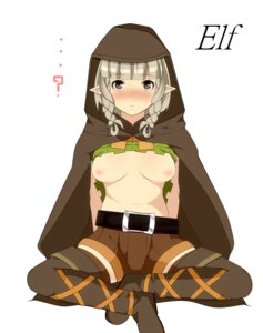 Rating: Explicit Score: 0 Tags: belt blush breasts brown_eyes dragon's_crown elf elf_(dragon's_crown) female hood nipples pointy_chin rule34 shorts sitting vanillaware User: bunchy7s