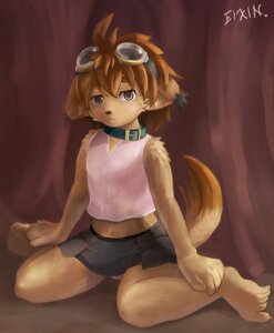 Rating: Safe Score: 0 Tags: 5_toes anthro barefoot biped blush bottomwear brown_nose bulge canid canine class_of_heroes clothed clothing collar crossdressing dwarf_(coh) e621 eixin feet femboy grey_eyes hair hi_res looking_at_viewer male mammal orange_hair panties pinup pose shirt short_hair sitting skirt solo tail toes topwear underwear User: bunchy7s