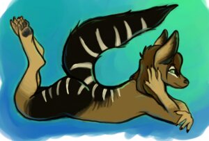 Rating: Safe Score: 0 Tags: anthro biped dasyuromorph deervvitch derrick_(deervvitch) e621 femboy lying male mammal marsupial nude numbat pinup pose simple_background solo stripes tail User: bunchy7s
