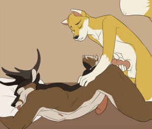 Rating: Explicit Score: 0 Tags: after_sex all_fours anthro antlers balls bodily_fluids canid canine cum cum_on_back cumshot deer digital_media_(artwork) dipstick_tail doggystyle duo e621 ejaculation erection eyes_closed fox from_behind_position fur genital_fluids genitals horn humanoid_genitalia humanoid_penis interspecies jailbird larger_sub male male/male mammal markings masturbation nipples nude orgasm penile penile_masturbation penis predator/prey pull_out sex size_difference small_top_big_bottom submissive tail tail_markings taurath_(fursona) tongue tongue_out User: bunchy7s