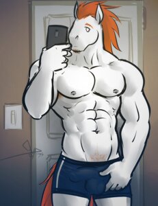 Rating: Explicit Score: 0 Tags: 2013 5_fingers abs anthro apple_inc. bgn biceps biped blue_clothing blue_underwear boxer_briefs bulge cellphone clothed clothing dated denver_broncos digital_media_(artwork) e621 electronics empty_eyes equid equine fingers fur hair holding_object holding_phone horse iphone looking_at_viewer male mammal miles_(mascot) mirror mirror_selfie muscular muscular_anthro muscular_male nfl nipples orange_hair pecs phone pose pubes selfie signature smartphone solo standing topless underwear white_body white_fur User: bunchy7s