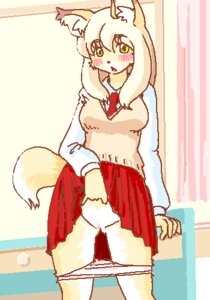 Rating: Explicit Score: 0 Tags: anthro blush bottomwear canid canine clothing e621 female fox kemono kin-shun low_res mammal panties school_uniform skirt solo tail underwear uniform User: bunchy7s