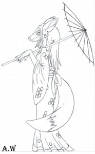 Rating: Safe Score: 0 Tags: anthro asian_clothing black_and_white canid canine clothing e621 east_asian_clothing female fox hi_res ivxx_chimera_xxvi japanese japanese_clothing kimono mammal monochrome parasol simple_background solo tail traditional_media_(artwork) white_background User: bunchy7s