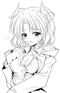 Rating: Questionable Score: 0 Tags: 1girls blush bokusatsu_tenshi_dokuro-chan breasts cleavage female horns mihashigo_sabato monochrome rule34 school_uniform seifuku serafuku short_hair solo sweat User: bunchy7s