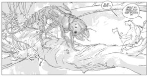 Rating: Safe Score: 0 Tags: anthro arthropod axe border comic dale_(furronika) dialogue duo e621 english_text equid equine feral furronika greyscale horse insect male mammal melee_weapon monochrome outside speech_bubble standing text weapon white_border User: bunchy7s