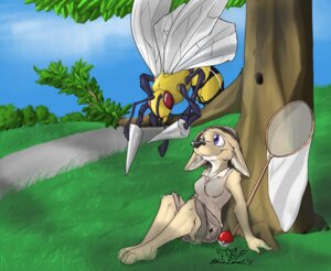 Rating: Safe Score: 0 Tags: ambiguous_gender anthro arthropod beedrill bug_catcher bug_catcher_(pokemon) canid canine detailed_background duo e621 female fennec_fox feral fox generation_1_pokemon grass hymenopteran insect insect_wings mammal nintendo outside plant pokeball pokemon pokemon_(species) pokemon_trainer purple_eyes renardfoxx sky standard_pokeball toony tree true_fox wings User: bunchy7s