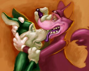 Rating: Questionable Score: 0 Tags: anthro canid canine canis duo e621 half-closed_eyes kangaroo licking licking_nose macropod male mammal marsupial narrowed_eyes open_mouth swatcher tail tongue tongue_out toony wolf User: bunchy7s