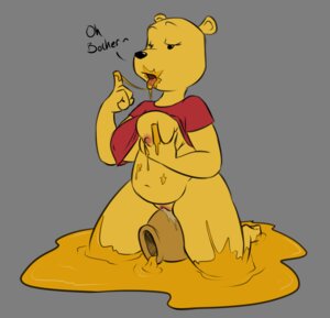 Rating: Explicit Score: 0 Tags: alkanespasm anthro bear belly black_eyes black_nose bottomless breast_grab breasts chubby clothes color dialog disney english_text female female_only genderswap honey kneeling nipples open_eyes open_mouth pooh_bear pussy pussy_juice round_ears rule34 rule_63 shirt shirt_lift smooth_skin solo text tongue tongue_out transparent_background vulva winnie_the_pooh_(franchise) User: bunchy7s