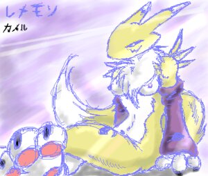 Rating: Questionable Score: 0 Tags: anthro armwear bandai_namco biped black_sclera breasts canid canine chest_tuft claws clothing digimon digimon_(species) digital_media_(artwork) e621 elbow_gloves facial_markings feet female fur gloves handwear head_markings hindpaw japanese_text kameru low_res mammal markings nipples oekaki paws renamon signature sitting solo tail text translated tuft yellow_body yellow_fur User: bunchy7s