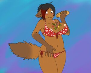 Rating: Questionable Score: 0 Tags: 5:4 anthro big_breasts bikini blush breasts canid canine clothed clothing e621 embarrassed female food food_fetish hair heart_symbol hot_dog inverted_nipples ketchup leg_markings mammal markings messy multicolored_hair mustard nipples sad skimpy socks_(marking) solo suggestive suggestive_food swimwear tail tight_clothing two-piece_swimsuit unknown_artist User: bunchy7s