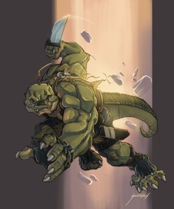 Rating: Safe Score: 0 Tags: claws dagger e621 holding_object holding_weapon horn knife looking_at_viewer male melee_weapon muscular muscular_male reptile scalie solidasp solo tail weapon User: bunchy7s