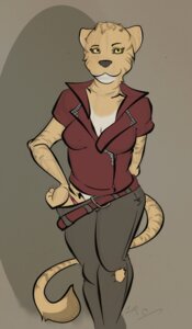 Rating: Safe Score: 0 Tags: 2013 anthro black_nose breasts clothed clothing e621 felid female fur hand_on_hip hi_res lion long_tail looking_at_viewer mammal pantherine solo striped_body striped_fur stripes tail tan_body tan_fur underwear yellow_eyes zynzynn User: bunchy7s