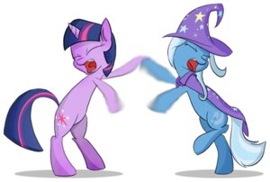 Rating: Safe Score: 0 Tags: 2d_animation animated animated_gif battle cape clothing cutie_mark duo e621 equid equine eyes_closed female feral fight friendship_is_magic fur hair hasbro hat headgear headwear horn low_res mammal multicolored_hair my_little_pony mythological_creature mythological_equine mythology purple_body purple_fur purple_hair short_playtime slap subjectnumber2394 tail trixie_(mlp) twilight_sparkle_(mlp) two_tone_hair unicorn wizard_hat User: bunchy7s